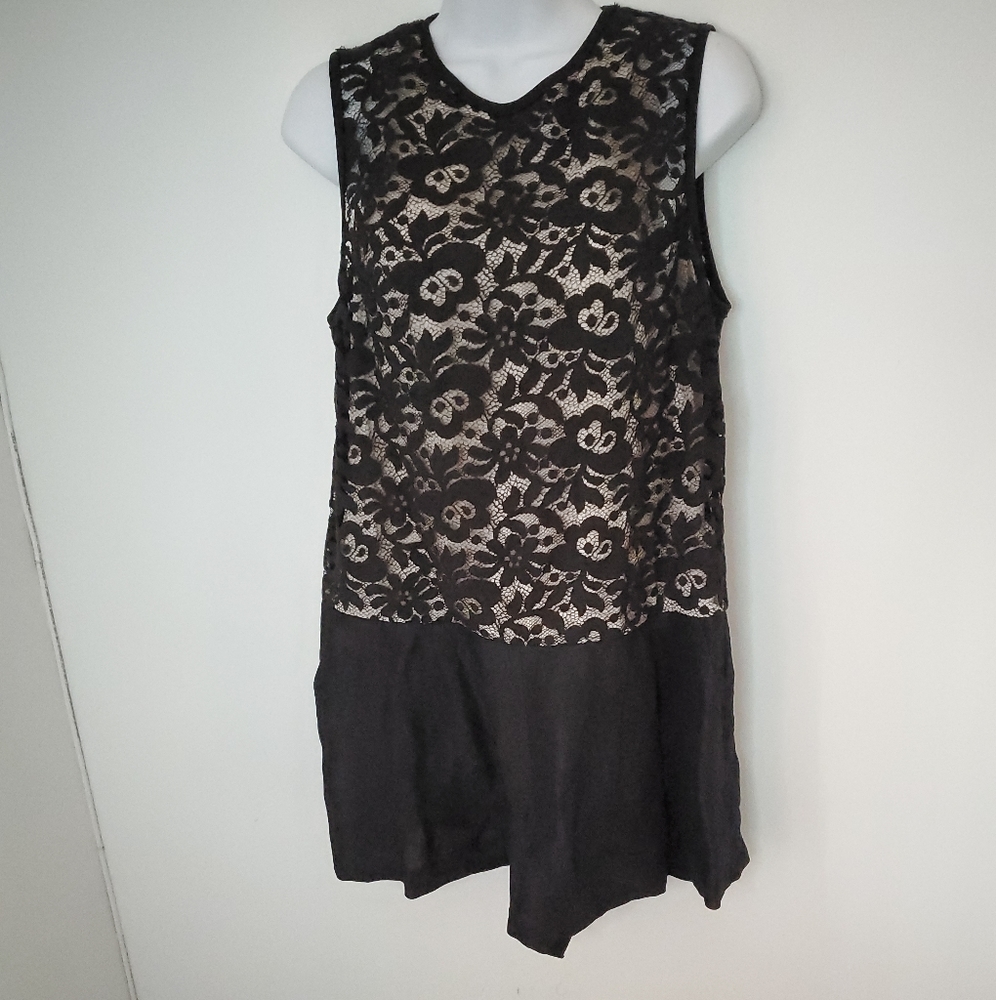 3.1 Phillip Lim Black Lace Drop Waist Romper 8